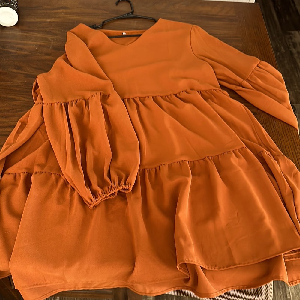 Orange mid length dress